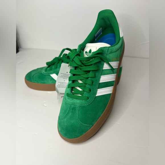 Adidas Gazelle ADV Men's Green & White & Gold Sneakers - Picture 1 of 7